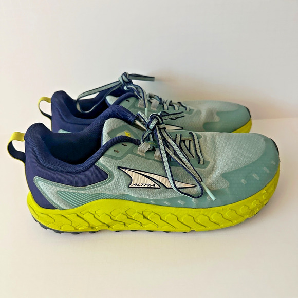 altra womens outroad 2 road to trail running shoes blue/lime size 9 - Picture 4 of 9